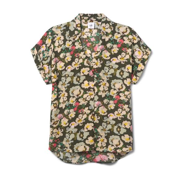 New $99 Cabi Replay Top 6717 Spring "25 Flower Toss Print Poly Crepe Relaxed Fit - Picture 3 of 3